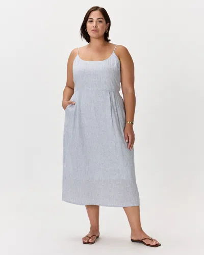 Quince Women's 100% European Linen Scoop Neck Midi Dress