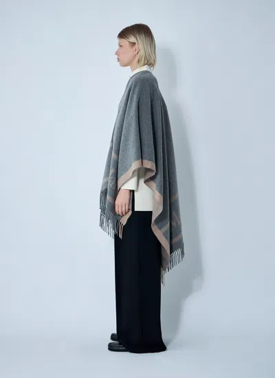 Max Mara Women Hilde Logo Motif Scarf In Gray