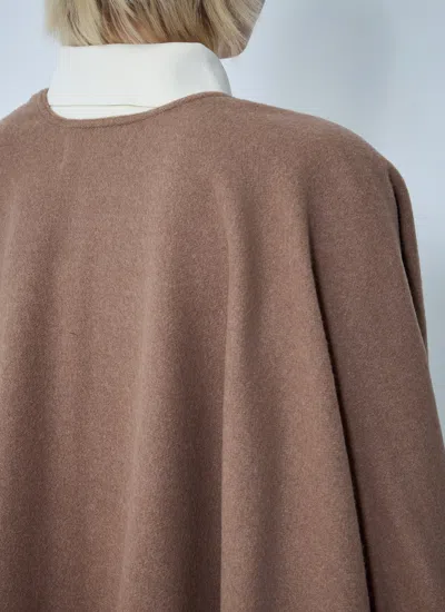 Max Mara Camel Jacquard Wool Hilde Poncho In Neutral