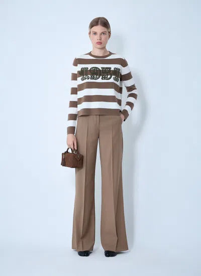 Max Mara Sleeveless Crew Neck Top With Embroidered Detail In Multi