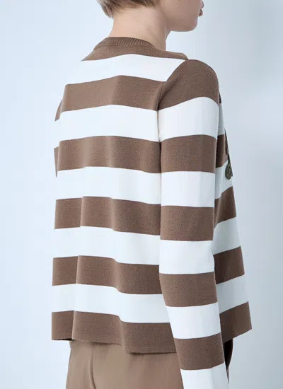 Max Mara Sleeveless Crew Neck Top With Embroidered Detail In Multi
