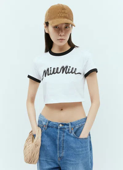 Miu Miu Women Embossed Logo Velvet Baseball Cap