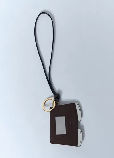 Miu Miu Grey Beige Trick Shorts Key Charm In Brown