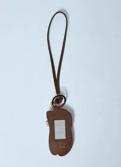 Miu Miu Miumiu Women Miu Ballet Leather Keychain Trick