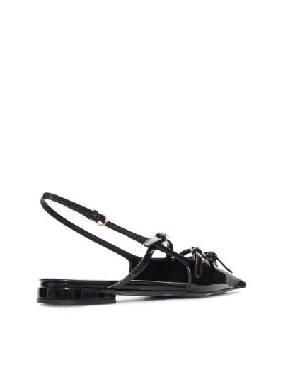 Miu Miu Women Patent Leather Slingback Ballerina Flats