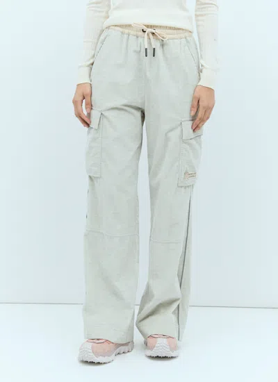 Moncler Grenoble Women Corduroy Cargo Pants In White