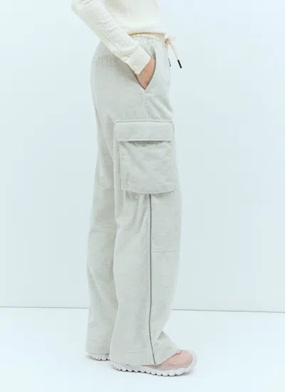 Moncler Grenoble Women Corduroy Cargo Pants In White