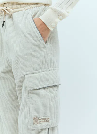 Moncler Grenoble Women Corduroy Cargo Pants In White