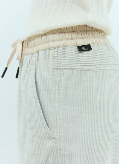Moncler Grenoble Women Corduroy Cargo Pants In White