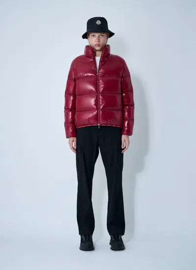 Moncler Women Abbadia Short Down Jacket In Burgundy