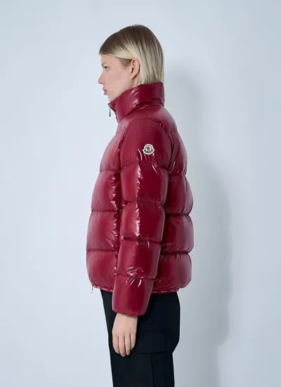 Moncler Women Abbadia Short Down Jacket In Burgundy
