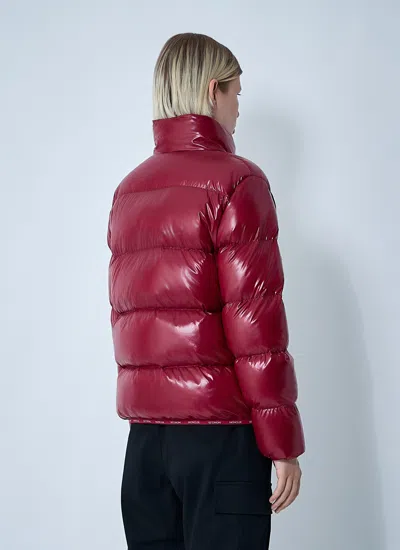 Moncler Women Abbadia Short Down Jacket In Burgundy