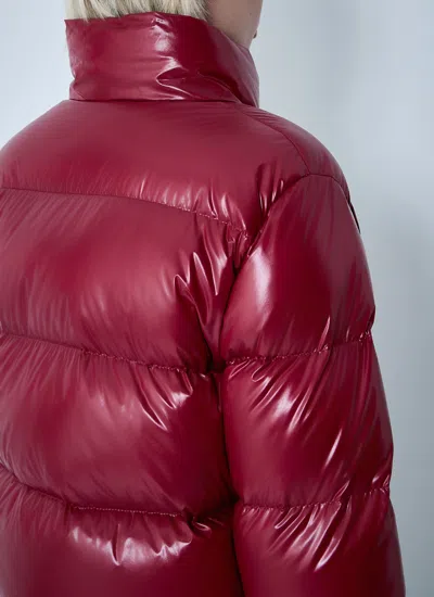 Moncler Women Abbadia Short Down Jacket In Burgundy