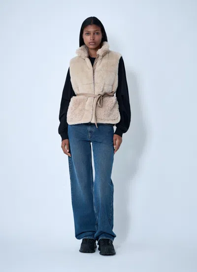 Moncler Women Joui Teddy Down Vest In White