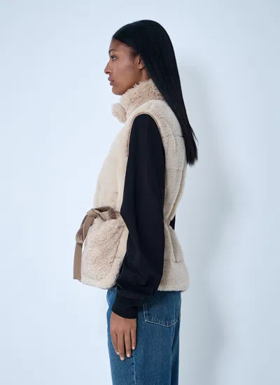 Moncler Women Joui Teddy Down Vest In White