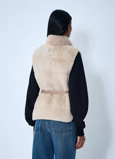 Moncler Women Joui Teddy Down Vest In White