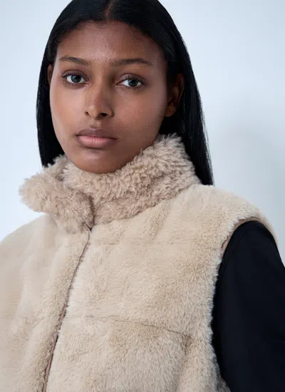 Moncler Women Joui Teddy Down Vest In White