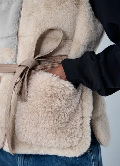 Moncler Women Joui Teddy Down Vest In White