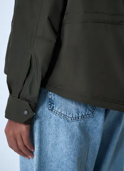 Moncler Women Noizay Short Parka Jacket In Green
