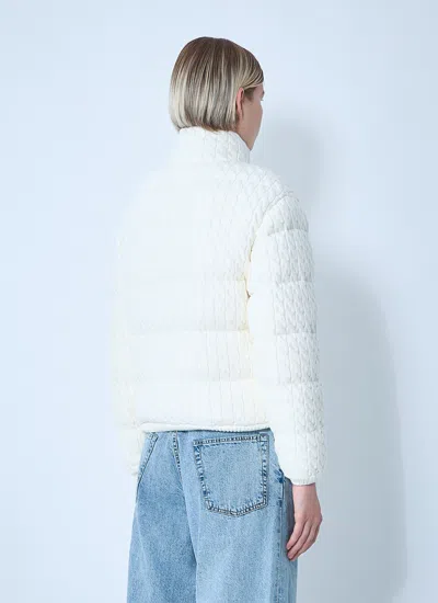 Moncler Women Padded Cabel Cardigan In Blue