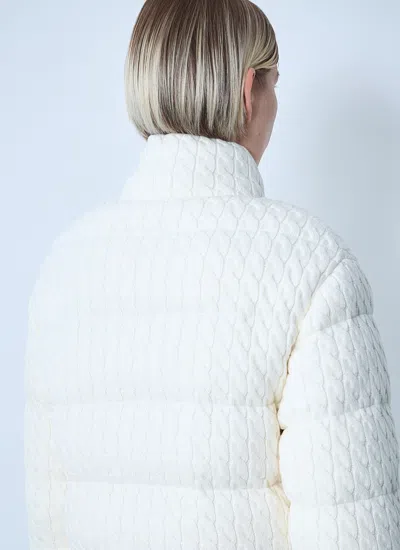 Moncler Women Padded Cabel Cardigan In Blue