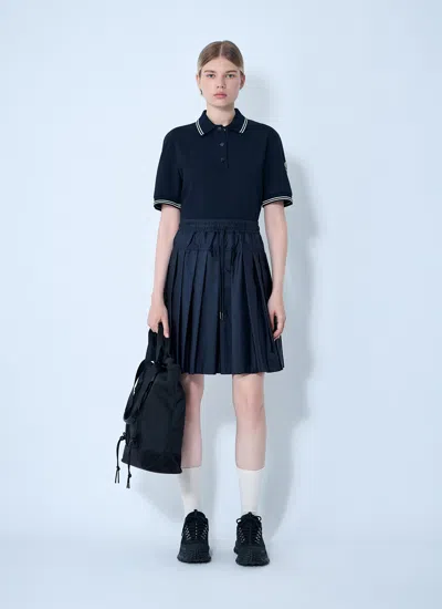 Moncler Women Piquet Polo Shirt Dress In Blue