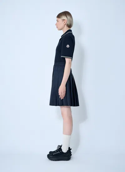 Moncler Women Piquet Polo Shirt Dress In Blue