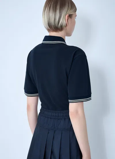 Moncler Women Piquet Polo Shirt Dress In Blue