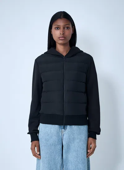 Moncler Women Quilted Hooded Cardigan In Blue