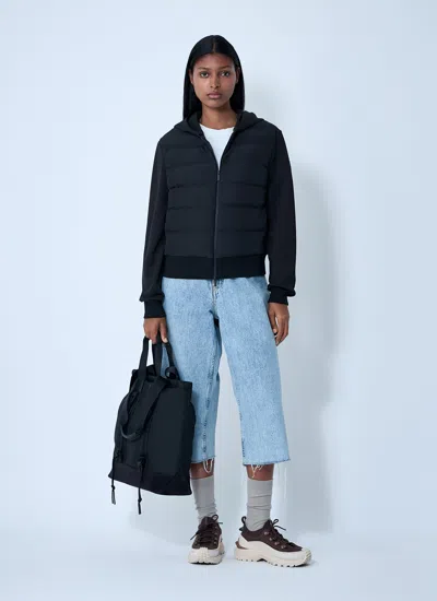 Moncler Women Quilted Hooded Cardigan In Blue