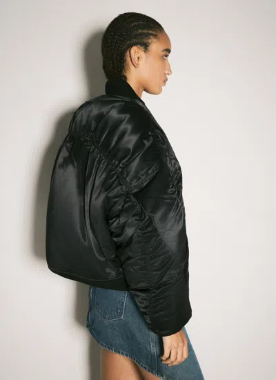 Mugler Women Satin Bomber Jacket In Black