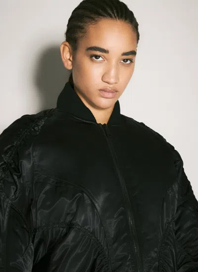 Mugler Women Satin Bomber Jacket In Black