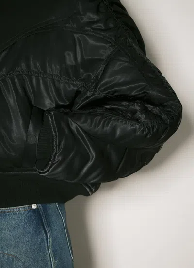 Mugler Women Satin Bomber Jacket In Black