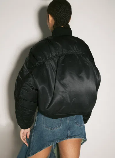 Mugler Women Satin Bomber Jacket In Black
