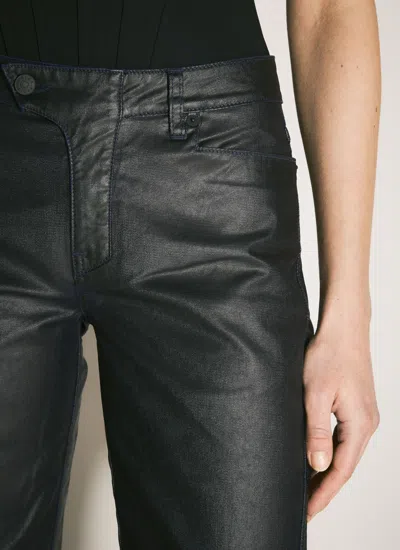 Mugler Women Waxed Straight Leg Pants In Black