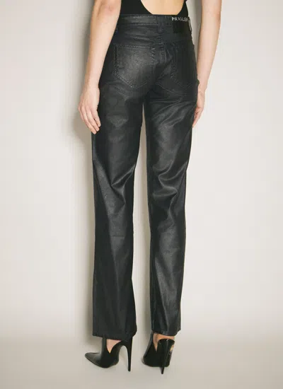 Mugler Women Waxed Straight Leg Pants In Black