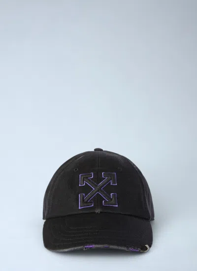 Off-white Off White Women Distressed Denim Baseball Cap