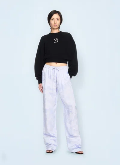 Off-white Off White Women Jewel Mini Arrow Crop Sweatshirt In Black