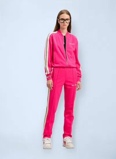 Palm Angels Logo Embroidered Track Jacket In Pink