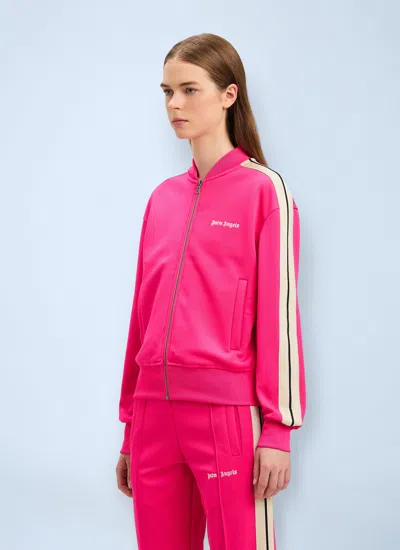 Palm Angels Logo Embroidered Track Jacket In Pink