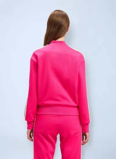 Palm Angels Logo Embroidered Track Jacket In Pink