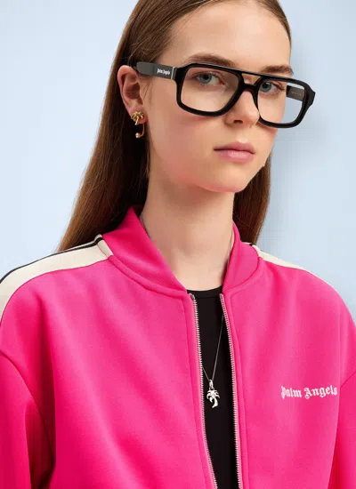 Palm Angels Logo Embroidered Track Jacket In Pink