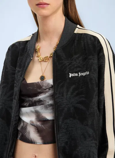 Palm Angels Women Palm Jacquard Track Jacket In Black