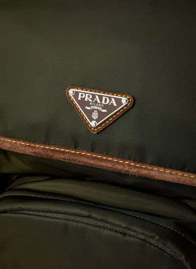 Prada Nylon Backpack With Adjustable Shoulder Straps In Green