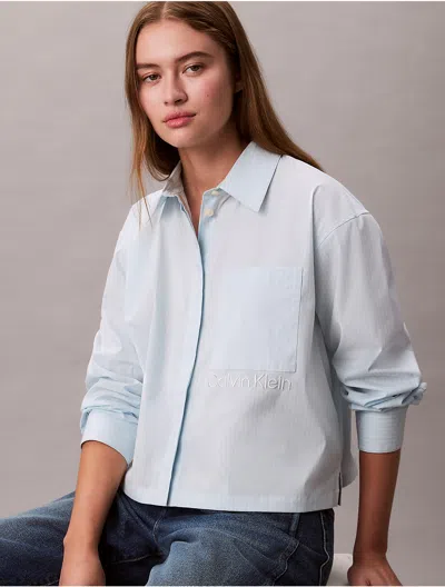 Calvin Klein Jeans Est.1978 Calvin Klein Women's Cropped Boxy Button-down Shirt