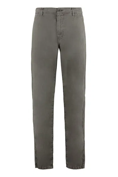 Aspesi Cotton Trousers Drawstring Waist In Gray