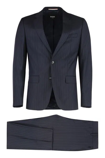 Hugo Boss Boss Virgin Wool Two-pieces Suit In Blue