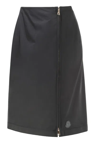 Moncler Technical Fabric Skirt In Black