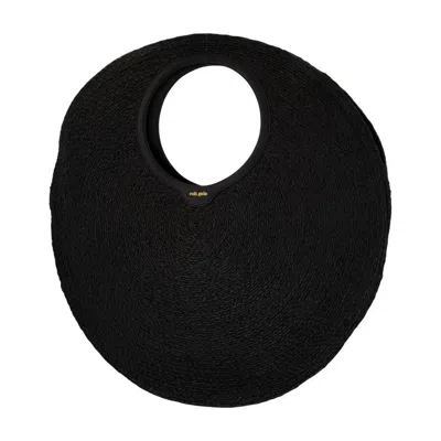 Cult Gaia Amun Bag - Raffia - Black In Black