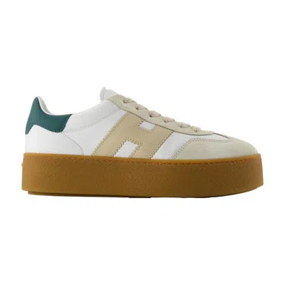 Hogan Cool Platform Leather Low-top Sneakers In Neutral